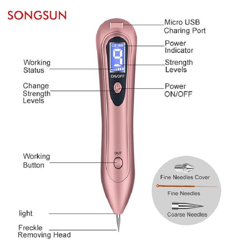 Akne Sommersprossen Haut Tag Tatoo Geräte Sweep Fleck Entfernen Stift Plasma Laser Maulwurf Entferner Schönheit Entfernung Stift